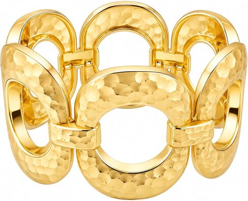 Chunky Gold Bangle Bracelet for Women, Hinged Cuff Bracelet, Trendy Statement Stackable Bangles, Polished Gold Jewelry Gift for Women in Kuwait