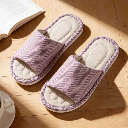 Dokela Womens Open Toe House Slippers Breathable Slip-on Indoor Slippers with Memory Foam Soft Machine Washable Bedroom Home Shoes in Saudi Arabia