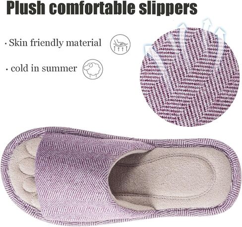 Dokela Womens Open Toe House Slippers Breathable Slip-on Indoor Slippers with Memory Foam Soft Machine Washable Bedroom Home Shoes in Saudi Arabia