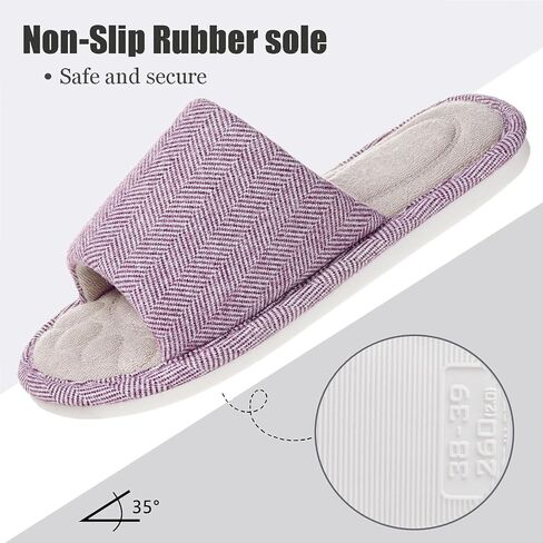 Dokela Womens Open Toe House Slippers Breathable Slip-on Indoor Slippers with Memory Foam Soft Machine Washable Bedroom Home Shoes in Saudi Arabia