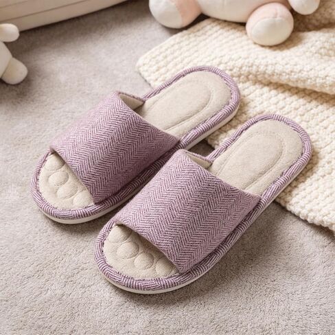 Dokela Womens Open Toe House Slippers Breathable Slip-on Indoor Slippers with Memory Foam Soft Machine Washable Bedroom Home Shoes in Saudi Arabia