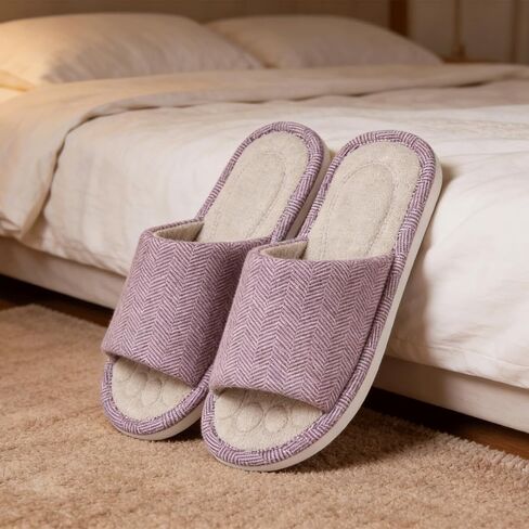 Dokela Womens Open Toe House Slippers Breathable Slip-on Indoor Slippers with Memory Foam Soft Machine Washable Bedroom Home Shoes in Saudi Arabia