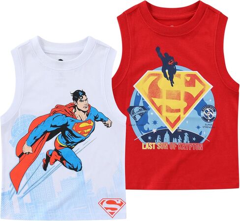 WARNER BROS Superman Boys 2 Pack Top Tank للأطفال الصغار والأطفال الكبار in Kuwait