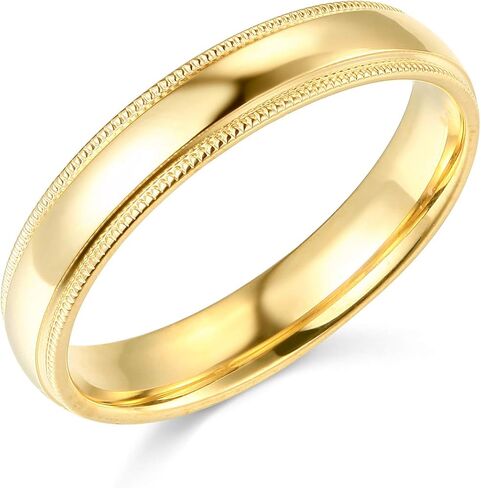 14k Yellow OR White Gold 4mm Plain Milgrain Wedding Band in Saudi Arabia