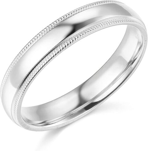 14k Yellow OR White Gold 4mm Plain Milgrain Wedding Band in Saudi Arabia
