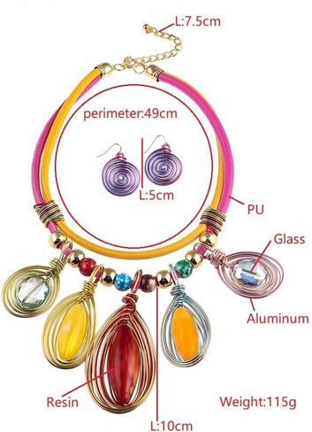 African Statement Choker Necklaces Pride Colorful Chunky Bib Collar Necklace Ethnic Indian Tribal Jewelry Set for Women in Saudi Arabia