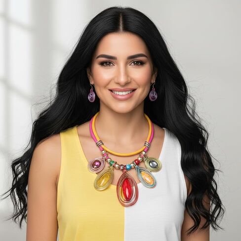 African Statement Choker Necklaces Pride Colorful Chunky Bib Collar Necklace Ethnic Indian Tribal Jewelry Set for Women in Saudi Arabia