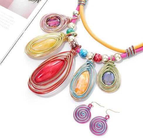 African Statement Choker Necklaces Pride Colorful Chunky Bib Collar Necklace Ethnic Indian Tribal Jewelry Set for Women in Saudi Arabia