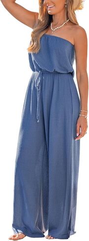 CUPSHE Women's Jumpsuits, Sleeveless Elastic Waist and Wide Leg Dressy Casual One Piece Pants Outfits in Kuwait