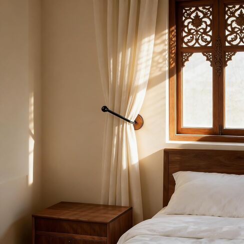 Adhesive Curtain Holdbacks, Vintage Curtain Tiebacks with Stainless Steel Hooks, No-Drill Curtain Holders for Home Decoration in Kuwait