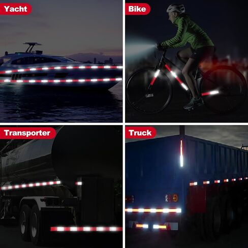 Spurtar 2 inch x 32 Feet Reflective Tape DOT-C2 Waterproof Red and White Tape Caution Tape Strong Adhesive Reflector Tape Warning Safety Tape Accessories for Vehicles Trailers Boats Signs in Kuwait