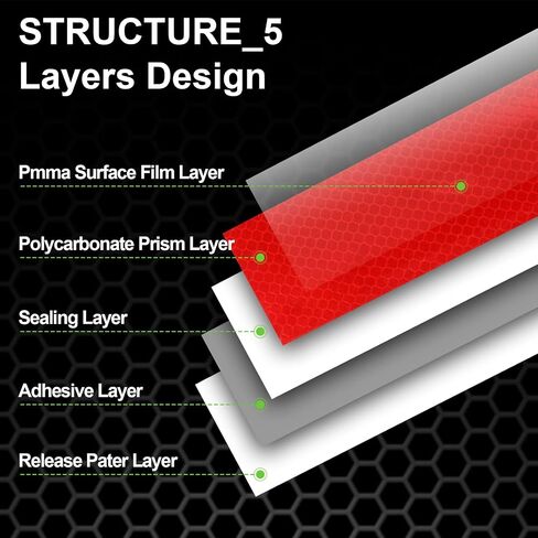 Spurtar 2 inch x 32 Feet Reflective Tape DOT-C2 Waterproof Red and White Tape Caution Tape Strong Adhesive Reflector Tape Warning Safety Tape Accessories for Vehicles Trailers Boats Signs in Kuwait