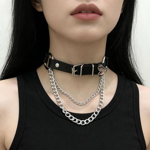 6PCS Punk Goth Leg Garters Belts Thigh Strap Leather Harness Chain Accessories for Women Lady Elastic Band Black Halloween in Saudi Arabia