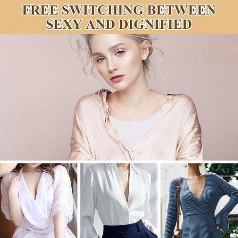3 PCS of Cleavage Cover up for Low Neckline, Faux Collar Women, Detachable Modesty Panel Cleavage Cover, Suitable for Women and Girls, Practical and Versatile in Saudi Arabia