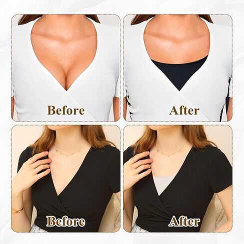 3 PCS of Cleavage Cover up for Low Neckline, Faux Collar Women, Detachable Modesty Panel Cleavage Cover, Suitable for Women and Girls, Practical and Versatile in Saudi Arabia