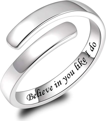 Sonateomber Gold Silver Faith Open Rings for Women ，Adjustable Minimalist Personality Encouragement Hope Love Healing Promise Ring Wedding Festival Accessories Fashion Jewelry Gift in Kuwait