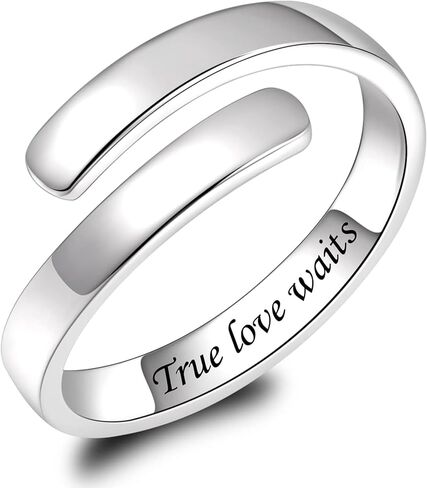 Sonateomber Gold Silver Faith Open Rings for Women ，Adjustable Minimalist Personality Encouragement Hope Love Healing Promise Ring Wedding Festival Accessories Fashion Jewelry Gift in Kuwait