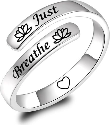 Sonateomber Gold Silver Faith Open Rings for Women ，Adjustable Minimalist Personality Encouragement Hope Love Healing Promise Ring Wedding Festival Accessories Fashion Jewelry Gift in Kuwait