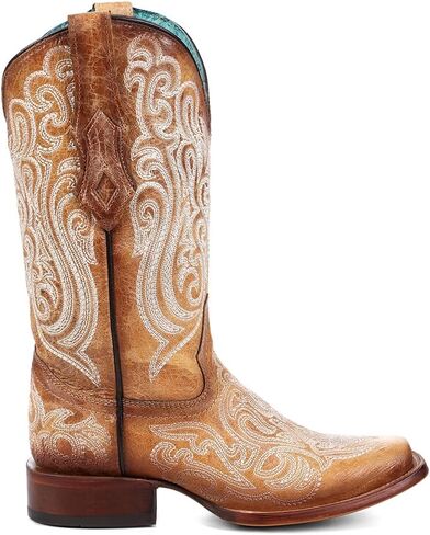 Corral Boots Women's Brown Handcrafted Western Boots | Snip Toe Tall Cowboy Boots with Luminescent Embroidery in Kuwait
