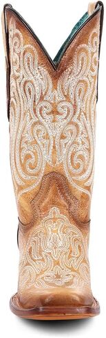 Corral Boots Women's Brown Handcrafted Western Boots | Snip Toe Tall Cowboy Boots with Luminescent Embroidery in Kuwait