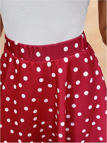 RoseSeek Women's Polka Dots A Line Skort Elegant Retro Mini Skirt with Shorts Underneath in Kuwait