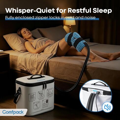 Comfpack Cold Therapy Machine, Portable Ice Machine for Knee After Surgery with Programmable Timer and Quiet Pump, Cold Water Circulation System for ACL Rotator Cuff, Shoulder and Hip Surgery Recovery in Saudi Arabia