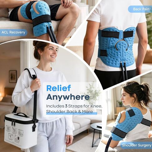 Comfpack Cold Therapy Machine, Portable Ice Machine for Knee After Surgery with Programmable Timer and Quiet Pump, Cold Water Circulation System for ACL Rotator Cuff, Shoulder and Hip Surgery Recovery in Saudi Arabia