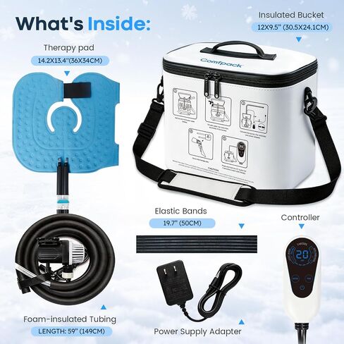 Comfpack Cold Therapy Machine, Portable Ice Machine for Knee After Surgery with Programmable Timer and Quiet Pump, Cold Water Circulation System for ACL Rotator Cuff, Shoulder and Hip Surgery Recovery in Saudi Arabia