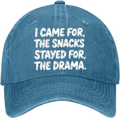 I Came for The Snacks Stayed for The Drama Hats for Men Funny Washed Distressed in Kuwait