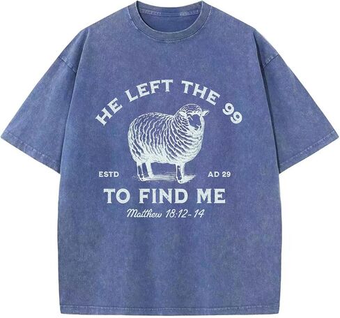 Tuislay Boys Christian Graphic Tees Oversized Jesus Shirts for Kids He Left The 99 to Find Me Shirt God Faith Acid Wash Tops in Saudi Arabia