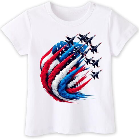 Habudda 4th of July Shirt for Boys Girls Kids Toddler USA Shirts Red White and Blue American Flag Independence Day Tee 2-8T in Kuwait