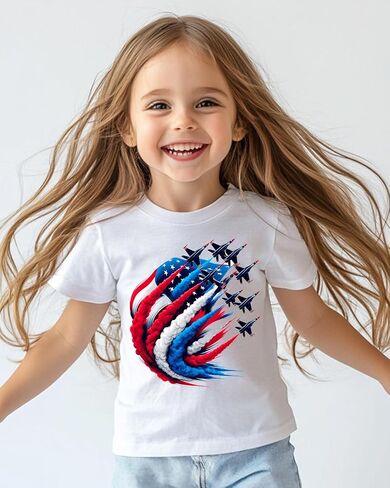 Habudda 4th of July Shirt for Boys Girls Kids Toddler USA Shirts Red White and Blue American Flag Independence Day Tee 2-8T in Kuwait