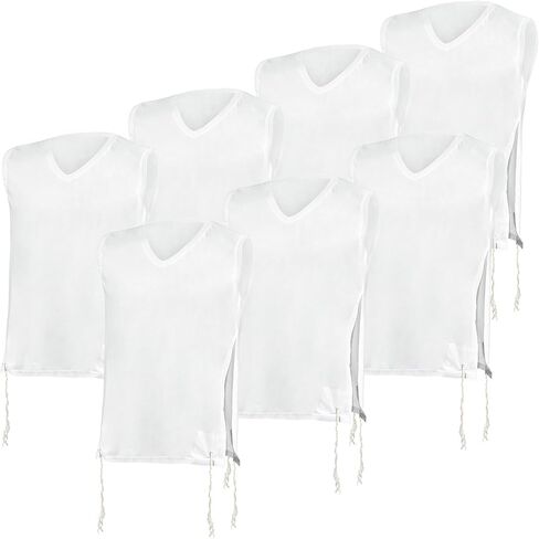 حزمة من تي شيرت Tzitzit برقبة على شكل حرف V، قميص داخلي للرجال والأولاد من القطن 100% من القطن Tallit Katan لمدرسة المخيم in Kuwait