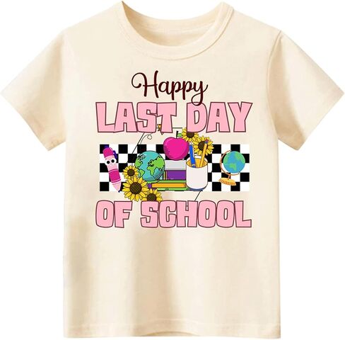 Last Day of School Shirt, Toddler Boys Girls Kids Graduation Shirts, Happy End of School Year Funny Graphic Tee Tops, 2-8T in Saudi Arabia