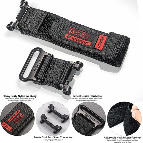 Nylon Watch Strap Compatible with Casio G-Shock GWG-2000 / GWG-2040, Hook & Loop Military Style Replacement Wristbands in Saudi Arabia