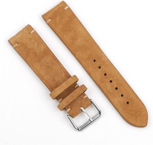 Vintage Suede Watch Strap 18mm 20mm 22mm 24mm Handmade Leather Watchband Replacement Tan Gray Beige Color For Men Women Watches in Saudi Arabia