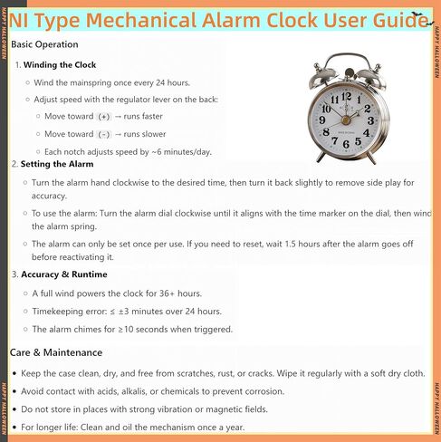 Vintage Mechanical Alarm Clock, Manual Wind Up Clock with Loud Twin Bell, Analog Retro Silver Alarm Clock for Bedroom Living Room, Glow in The Dark Needles in Saudi Arabia