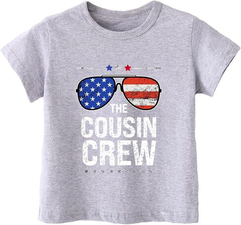 Habudda 4th of July Shirt for Boys Girls Kids Toddler USA Shirts Red White and Blue American Flag Independence Day Tee 2-8T in Kuwait