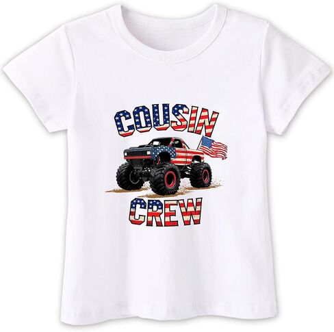 Habudda 4th of July Shirt for Boys Girls Kids Toddler USA Shirts Red White and Blue American Flag Independence Day Tee 2-8T in Kuwait
