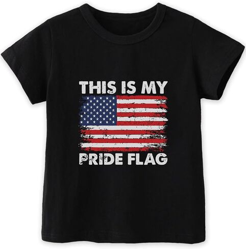 Habudda 4th of July Shirt for Boys Girls Kids Toddler USA Shirts Red White and Blue American Flag Independence Day Tee 2-8T in Kuwait