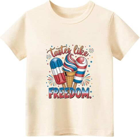 Habudda 4th of July Shirt for Boys Girls Kids Toddler USA Shirts Red White and Blue American Flag Independence Day Tee 2-8T in Kuwait