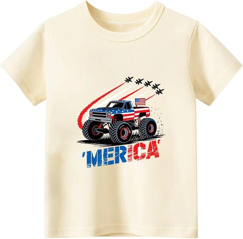 Habudda 4th of July Shirt for Boys Girls Kids Toddler USA Shirts Red White and Blue American Flag Independence Day Tee 2-8T in Kuwait