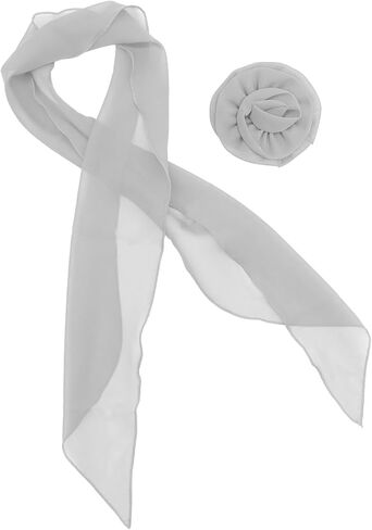 Scarf for Women, Soft Neck Scarf Lightweight Womens Scarves with Detachable Rose Flower for Daily Party Prom Wear in Saudi Arabia