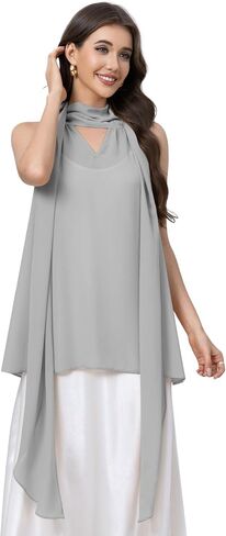 Women's Chiffon Shawl with Adjustable Tie Waist & Neck Sash Lightweight Scarf Wrap Cover-Up in Saudi Arabia