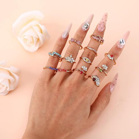 50PCS Fashion Wholesale Lots, Wholesale Items for Resale Bulk Rings, Colorful Rhinestone Ring for Boutique Resale, Stackable Rings Jewelry Accessories, Personal Wear Costume Photography Props in Saudi Arabia