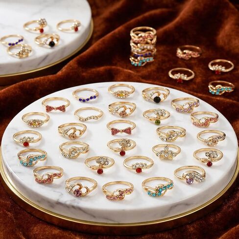 50PCS Fashion Wholesale Lots, Wholesale Items for Resale Bulk Rings, Colorful Rhinestone Ring for Boutique Resale, Stackable Rings Jewelry Accessories, Personal Wear Costume Photography Props in Saudi Arabia