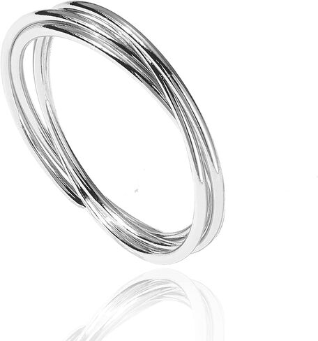 PAVOI Waterproof Interlocked Rolling Anxiety Ring for Women | Stainless Steel Fidget Ring for Women | Stacking Ring | Trendy Fashion Jewelry in Kuwait