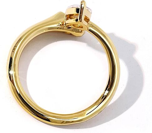 TIANYU GEMS Open Adjustable Ring for Women, 14K Gold Plated Stacking Ring with Pear & Round Zircon, Size 4.5-8.5, Elegant Minimalist Dainty Jewelry Gift for Her in Saudi Arabia