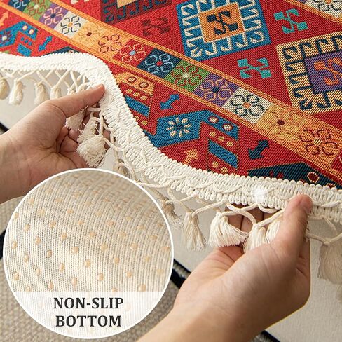 VOGOL Boho Geometric Couch Cover, Non Slip Woven Sofa Slipcovers, 27x60 | Washable Couch Cover for Dogs and Pets, Breathable Furniture Protector for Loveseat, Sectional Sofa, Armchair, Plaid Style in Kuwait