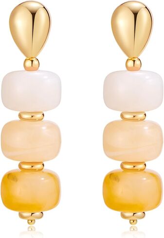 Chunky Acrylic Bead Earrings for Women, Colorful Statement Drop Dangle Earrings, Gold Tone Fashion Jewelry for Vacation, Resort, Beach, Party & Sum in Saudi Arabia